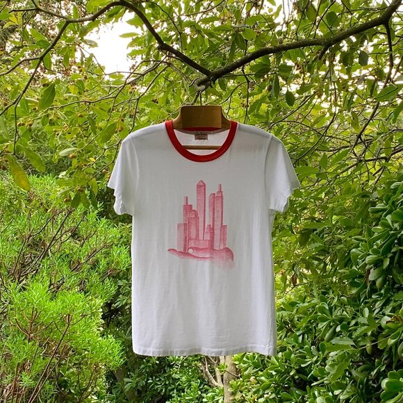 LVC Levi's Vintage Clothing metropolis graphic ring neck tee shirt - Picture 7 of 9